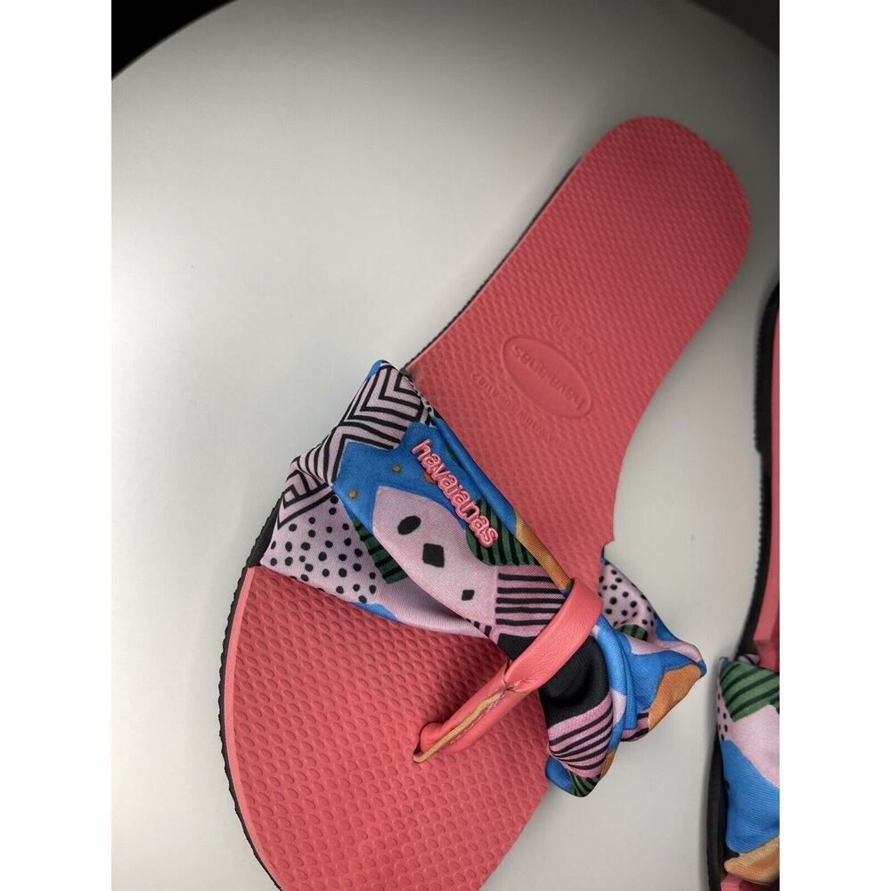HAVAIANAS You St. Tropez Pink Beach Pool Spa Flip Flops Sandals 9/10 Womens - Picture 4 of 5